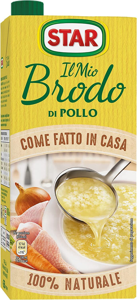 Star brodo Pollo Brühe Flüssigkeit Hähnchen Fertiggerichte 1 Lt 3x italienisch Original
