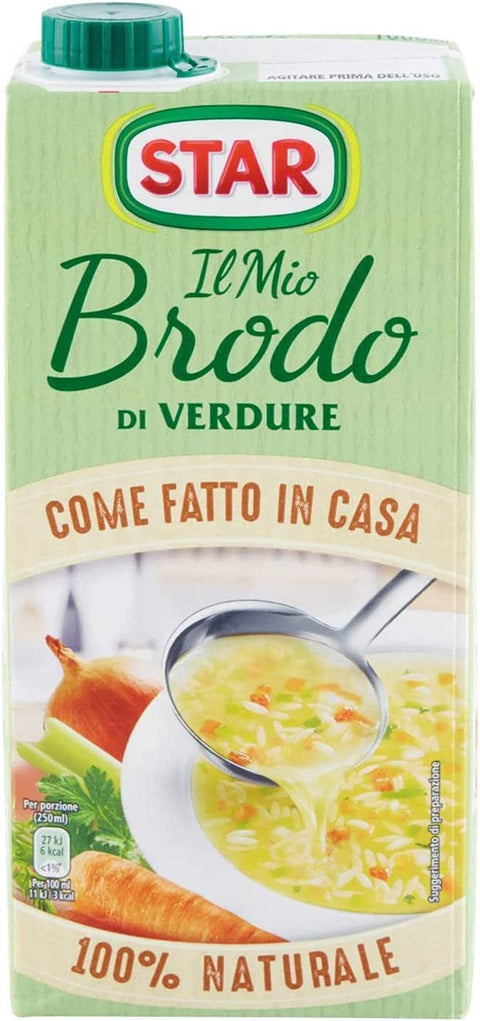 Star brodo Vegetarisch Brühe Flüssigkeit reich an Geschmack Fertiggerichte 1 Lt 3x italienisch Original