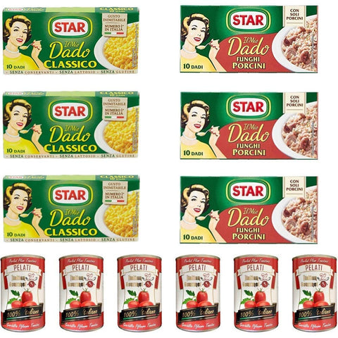 Star classico dado brodo Suppenwürfel Brühe klassisch 10 pz Star dado funghi porcini Steinpilze 3x italienisch Original