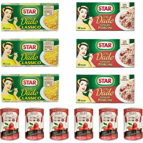 Star classico dado brodo Suppenwürfel Brühe klassisch 10 pz Star dado funghi porcini Steinpilze 3x italienisch Original