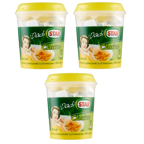 Star I Dadi Classico Brühwürfel Packung mit 60 Würfeln, Etwa 30 Liter Brühe werden erhalten 3x600g Original italienisch Zutat