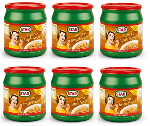 Star Gusto Funghi Porcini Lebensmittelzubereitung für Brühe Geschmack von Steinpilzen Packung Etwa 25 Liter Brühe werden erhalten 500 g 6x italienisch Original