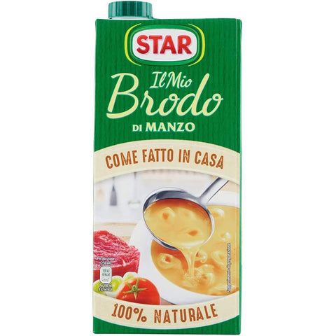 Star Brühe & Fond Star brodo Manzo Brühe Flüssigkeit Rindfleisch an Geschmack Fertiggerichte 1Lt italienisch Original 8000050020753