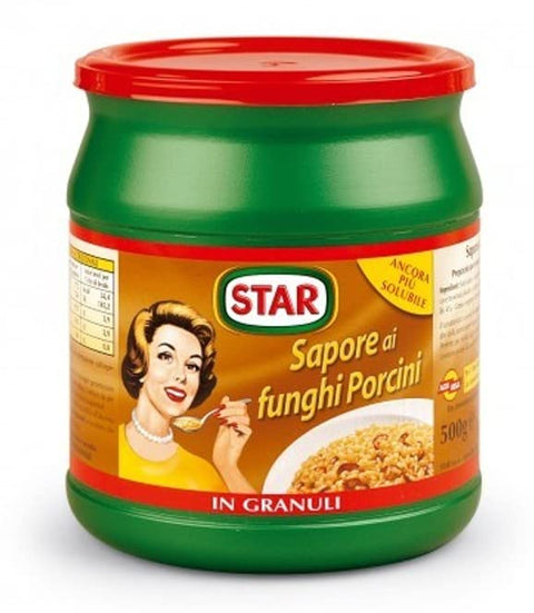 Star Gusto Funghi Porcini Lebensmittelzubereitung für Brühe Geschmack von Steinpilzen Packung Etwa 25 Liter Brühe werden 500g italienisch Original