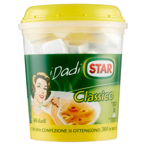 Star Brühe & Fond Star I Dadi Classico Brühwürfel Packung mit 60 Würfeln,Etwa 30 Liter Brühe werden erhalten,600g Lebensmittelzubereitung für Brühe