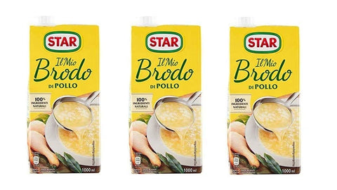 Star Brodo Pollo Broth flüssige Hühnerbrühe 1 l + 3 Stück italienisch Original