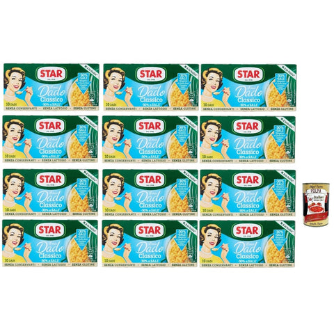 Star Brühe Star il mio Dado Classico 30% di Sale 10 Dadi, Suppenwürfel Brühe klassisch reich an Geschmack mit 30% salz, 12x 100 g italienisch Original 8032804040014