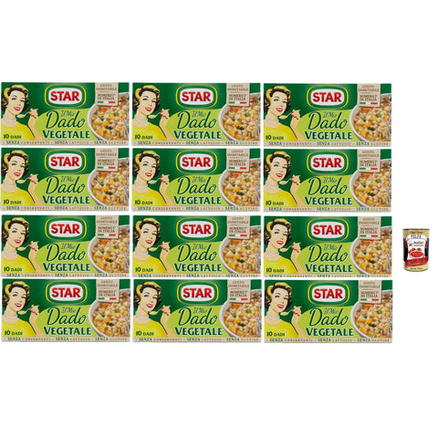 Star il Mio Dado Vegetale, Mit 9 Gemüse, 10 Würfel, 12x 100 g, ohne Konservierungsstoffe, laktose freier und glutenfrei. Ausgezeichneter Geschmack italienisch Original