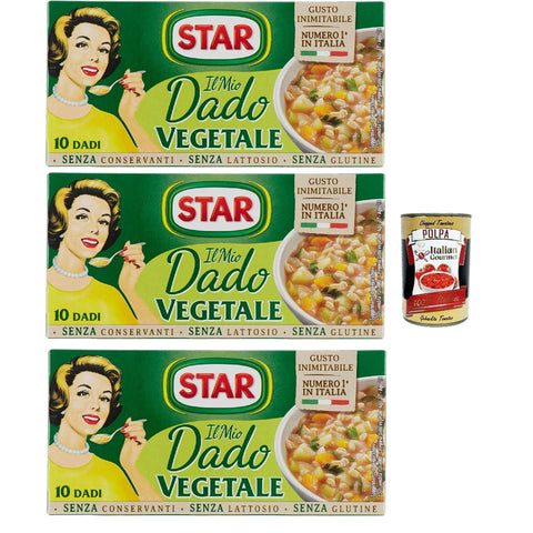 Star il Mio Dado Vegetale Mit 9 Gemüse 10 Würfel ohne Konservierungsstoffe laktose -freier und glutenfrei. Ausgezeichneter Geschmack 3x100 g italienisch