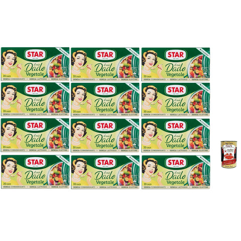 Star il Mio Dado Vegetale, Mit 9 Gemüse, 20 Würfel, 12x 200 g, ohne Konservierungsstoffe, laktose freier und glutenfrei. Ausgezeichneter Geschmack italienisch Original
