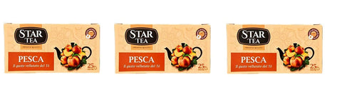 Star the Pesca tè tea box 25 Teebeutel Pfirsich Schwarztee 3x37,5g Original italienisch Getränk