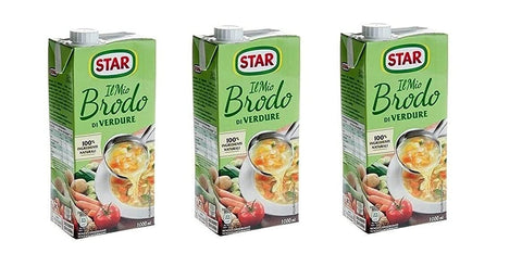 Star Brodo Vegetarische Brühe flüssig reich an Geschmack fertige Mahlzeiten 3x 1 l italienisch Original