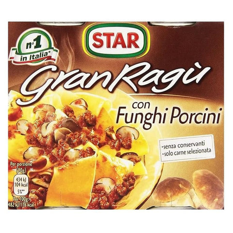 Star Gurken Star Granragu mit Porcini - 4 Packungen à 180 g [8 Gläser, 16 Portionen] Original italienisch 8000050506707