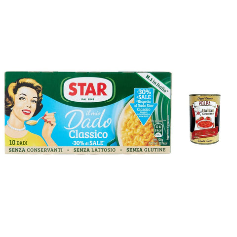 Star Il Mio Dado classico mit 30 % weniger Salz, Gemüse und nativem Olivenöl extra 6x100g Original italienisch Feinkost