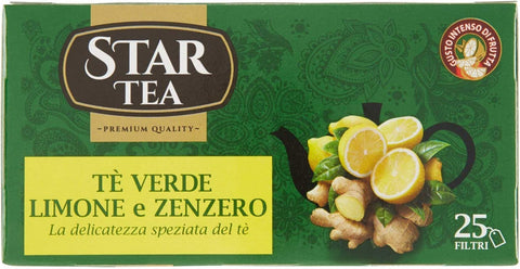 Star The Limone tè tea green box Tee 25 beutel 42, Ingwer und Zitronentee 3x 5g Original italienisch