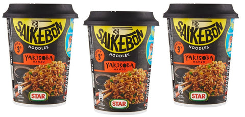 Star Saikebon Noodles Yakisoba Manzo Japanisches Gericht Bestehend aus Nudeln, Fleisch und Gemüse 93g 3x Original italienisch