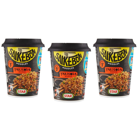 Star Saikebon Noodles Yakisoba Manzo Japanisches Gericht Bestehend aus Nudeln, Fleisch und Gemüse 93g 3x Original italienisch