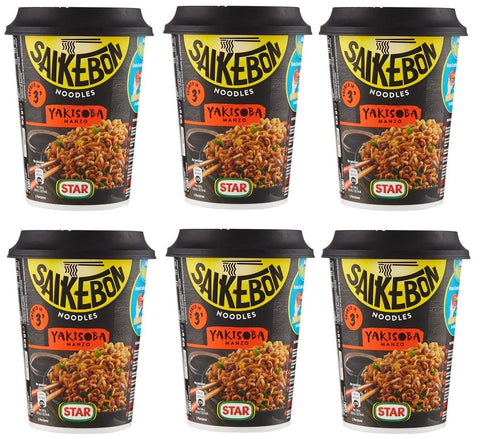 Star Saikebon Noodles Yakisoba Manzo Japanisches Gericht Bestehend aus Nudeln Fleisch und Gemüse 6x 93g italienisch Original