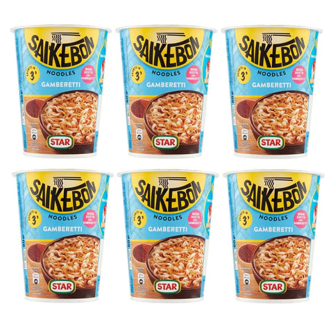 Star Nudeln & Pasta Star Saikebon Noodles Gamberetti Garnelen Nudeln Instantnudeln Japanisches Gericht Bestehend aus Nudeln 6x 60g italienisch Original 8000050021620
