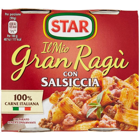 Star Il Mio Gran ragù Star Salsiccia tomatensauce sauce mit Würst Tomatensuppe 2x180g italienisch Original