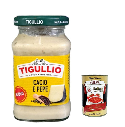 Star Pastasaucen 12x Star Tigullio sugo Cacio und Pepe -Sauce mit Pecorino Romano Dop creme 185g + Italian Gourmet polpa 400g 8000050028315