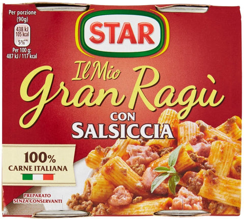 Star Pastasaucen 16x Il mio Gran ragu Star salsiccia tomatensauce 180g sauce mit Würst 8000050014585