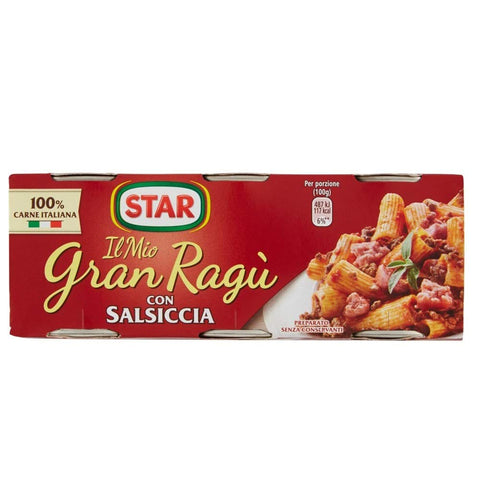 Star Il Mio Gran Ragù con Salsiccia tomatensauce sauce mit italienischer Wurst Tomatensuppe Pastasauce 3x100g Original italienisch