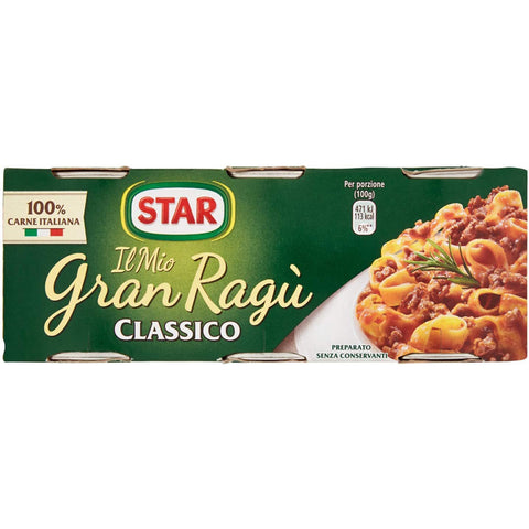 Star Il Mio Gran Ragù Classico tomatensauce 100% Italienisches Fleisch sauce Pastasauce Würzsaucen 3x100 g in dosen italienisch Original