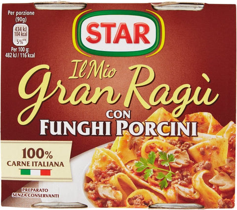 Star Il mio Gran ragù 'Con Funghi Porcini' mit Steinpilzen, 2 x 180g 4x Original italienisch