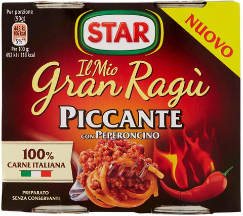 Star Pastasaucen Star Il mio Gran ragu Piccante tomatensauce 8 x 180g sauce Tomatensuppe 8000050026489