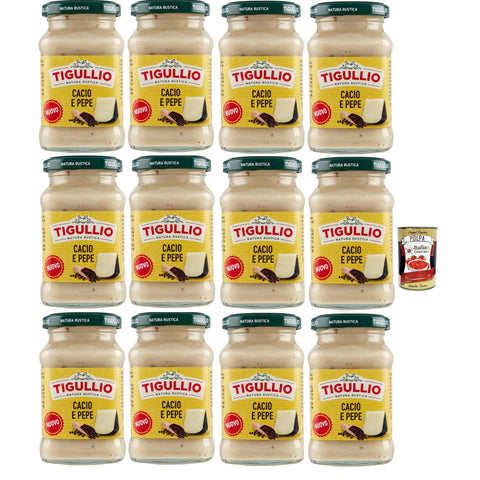 Star Tigullio sugo Cacio und Pepe Sauce mit Pecorino Romano Dop creme. Glutenfrei, 12x 185 g italienisch Original