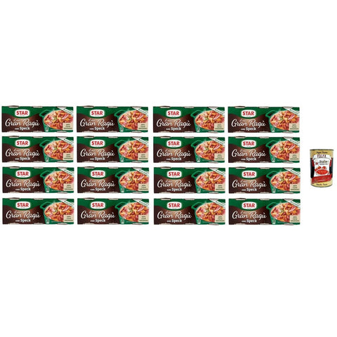 Star Pasten & Kochsaucen Star il mio Gran Ragù Speck mit 100% italienischem Fleisch und Speck, 16er-Pack mit 3 Dosen à 100g Original italienisch inkl. Italian Gourmet Polpa 400g