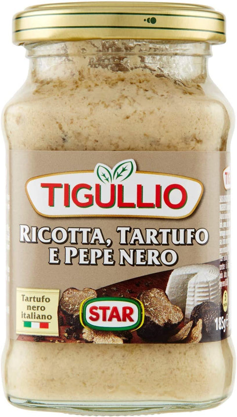 Star Pesto 12x Star Tigullio GranPesto Ricotta Tartufo Pepe Nero Trüffel und schwarzer Pfeffer 190g Sauce Soße 8000050025611