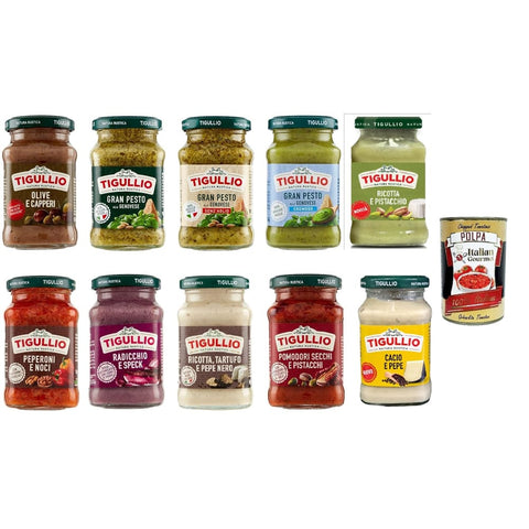Star Pesto Star Tigullio Gran Pesto 10 x 190g Sauce Soße TESTPAKET Original italienisch inkl. Italian Gourmet Polpa 400g 8000050028292