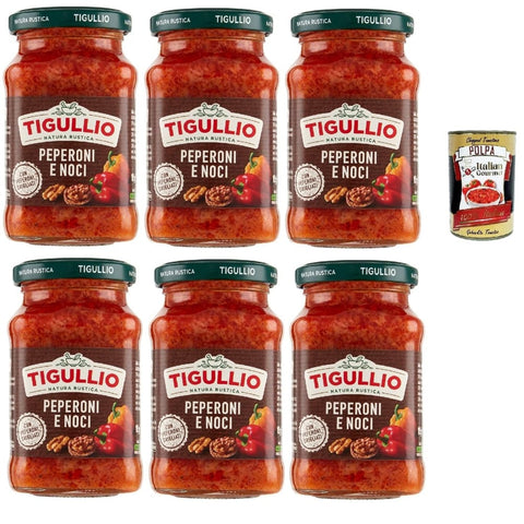Star Pesto Star Tigullio GranPesto Pesto Peperoni e Noci Paprikaund Walnüsse Sauce glutenfrei Kochsaucen 6x190 g italienisch Original + kostenlos polpa 400 g 80024040