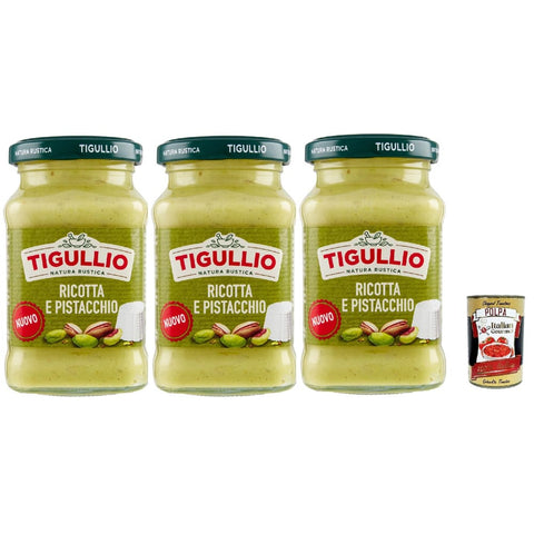 Star Pesto Star Tigullio GranPesto Pesto Ricotta e pistacchio, pesto mit Ricotta und Pistazien 3x 185 g Sauce Soße Original italienisch inkl. Italian Gourmet Polpa 400g 8000050028292