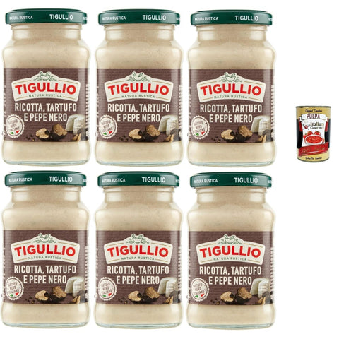 Star Pesto Star Tigullio GranPesto Ricotta Tartufo Pepe Nero, Ricotta Käse, Trüffel und schwarzer Pfeffer, 6x 190g Sauce Soße Original italienisch inkl. Italian Gourmet Polpa 400g 8000050025611