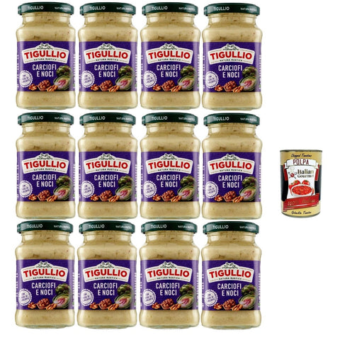 Star Pesto Star Tigullio Pesto Carciofi e noci Sauce Soße Artischocken und Nüsse, Glutenfrei, 12x 185g Original italienisch inkl. Italian Gourmet Polpa 400g 8000050026267