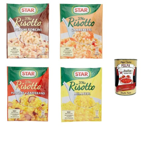 Star Testpaket Star Risotto cremoso Funghi Porcini Milanese Gamberetti cremiges Reis 100% Fertiggerichte 4x 175g italienisch Original