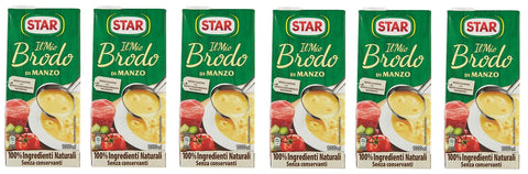 Star Brodo Manzo Broth Flüssiges Rindfleisch 1 l + 6 Stück italienisch Original
