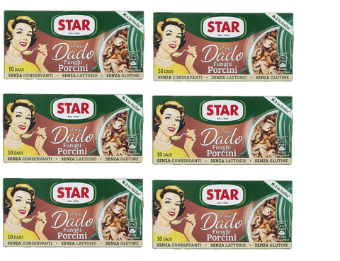 Star Suppen & Eintöpfe 6x Star dado funghi porcini brodo Steinpilze Suppenwürfel Brühe 10 pz 8000050008904