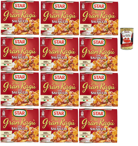 Star Tomatensauce Il Mio Gran Ragù Star con Salsiccia tomatensauce sauce mit italienischer Wurst Tomatensuppe Pastasauce 24x 180g + Italian Gourmet polpa 400g 8000050014585
