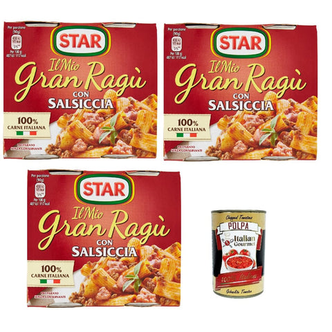 Star Tomatensauce Star Il Mio Gran Ragù con Salsiccia tomatensauce sauce mit italienischer Wurst Tomatensuppe Pastasauce 6x 180 g italienisch Original 8000050014585