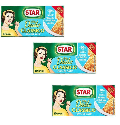 Star Tütensuppen 3x Star classico dado brodo Suppenwürfel Brühe klassisch - 30% Salz 10 pz 8000050009406
