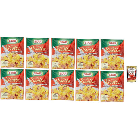 Stra Il Mio Reisgerichte Stra Il Mio Risotto Porcini E Zafferano, cremiges Reis mit Steinpilze und Safran 10x 175g 100% italienisch Fertiggerichte Original italienisch inkl. Italian Gourmet Polpa 400g 8032804040014
