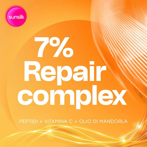 6x Sunsilk, Balsamo Riparazione Istantanea Reparierende Spülung ab der ersten Anwendung* für geschädigtes Haar, Formel angereichert mit 7 % Reparaturkomplex mit Peptiden, Vitamin C und Mandelöl, 200 ml
