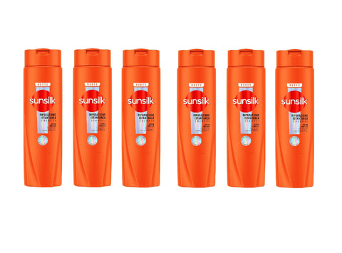Sunsilk Co-Creations Shampoos 6x Sunsilk, Shampoo Riparazione Istantanea Shampoo für geschädigtes Haar, repariert das Haar bereits nach einer Anwendung*, Formel angereichert mit einem Reparaturkomplex aus Peptiden, Vitamin C und Mandelöl, 250 ml