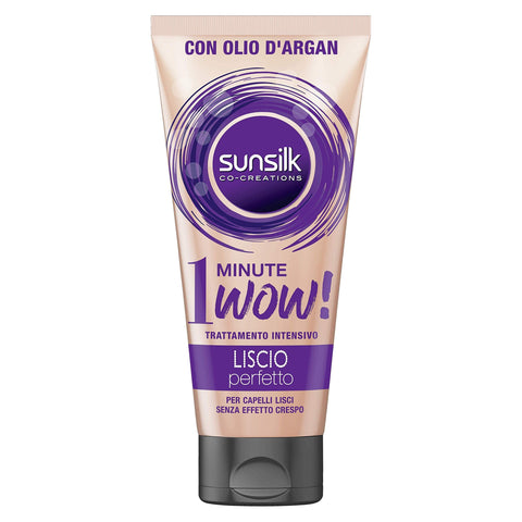 Sunsilk Kuren Sunsilk, Intensive Behandlung 1 Minute Wow, Maske für glattes Haar ohne Frizz-Effekt, mit Arganöl, perfekte glatte Linie, entwirrt und repariert mit ultraschneller Wirkung, 180 ml 8717163720165