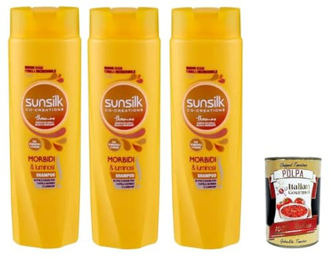 Sunsilk Morbidi e Luminosi Shampo per capelli secchi Weiches und glänzendes Shampoo für trockenes Haar 3x250 ml italienisch Original