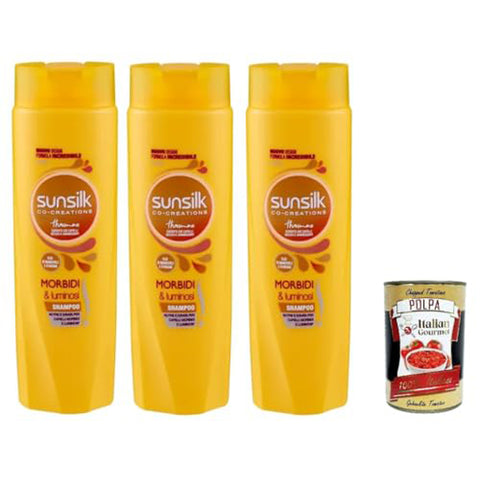 Sunsilk Morbidi e Luminosi Shampo per capelli secchi Weiches und glänzendes Shampoo für trockenes Haar 3x250 ml italienisch Original